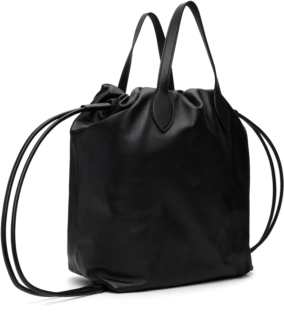 Marni Black Leather Scrunchie Backpack