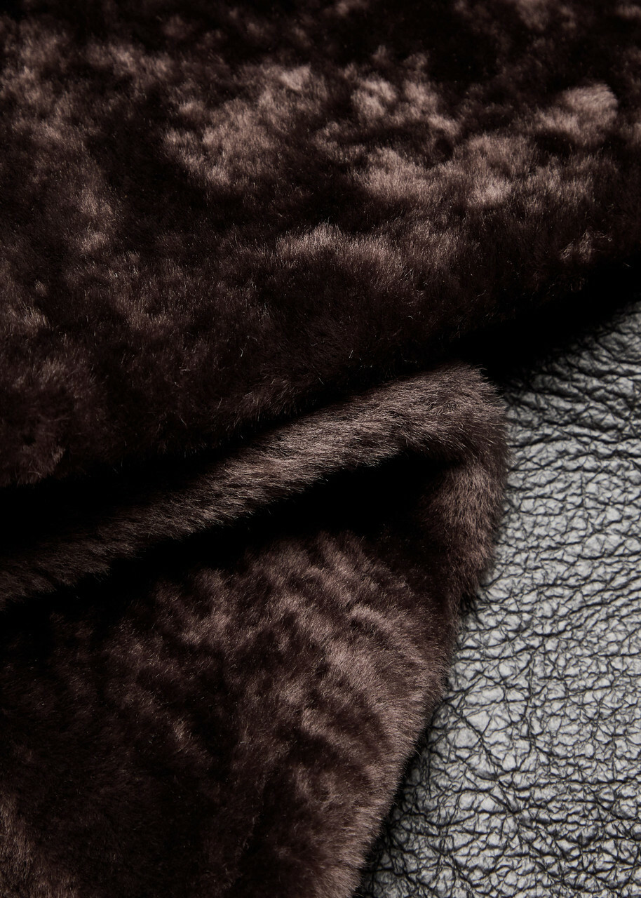 Nour Hammour Shearling Head Scarf - Brown - One Size