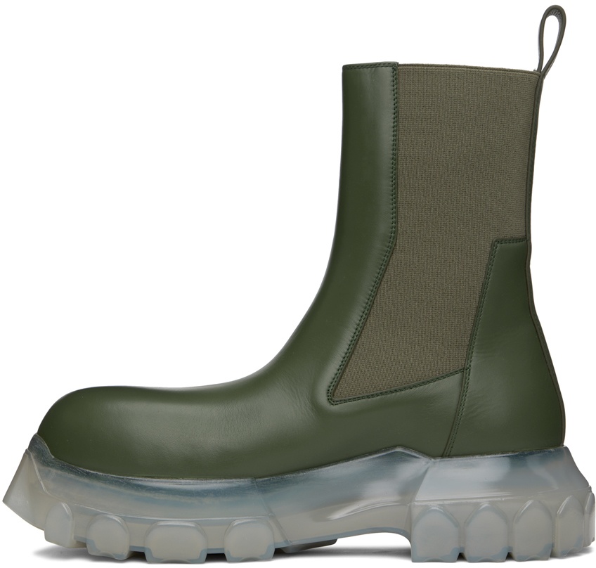 Rick Owens Green Beatle Bozo Tractor Chelsea Boots Rick Owens