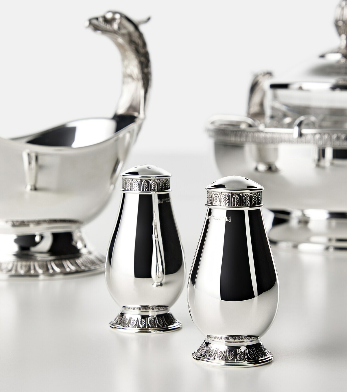 Christofle Malmaison silver-plated salt and pepper shakers