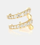 Melissa Kaye Lola 18kt gold ear cuff with diamonds