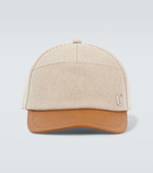 Christian Louboutin Leather-trimmed cotton baseball cap
