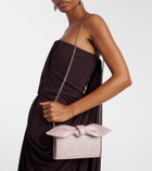 Aquazzura Bow Tie Mini metallic-effect twill clutch