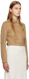 Max Mara Tan Cropped Biker Jacket