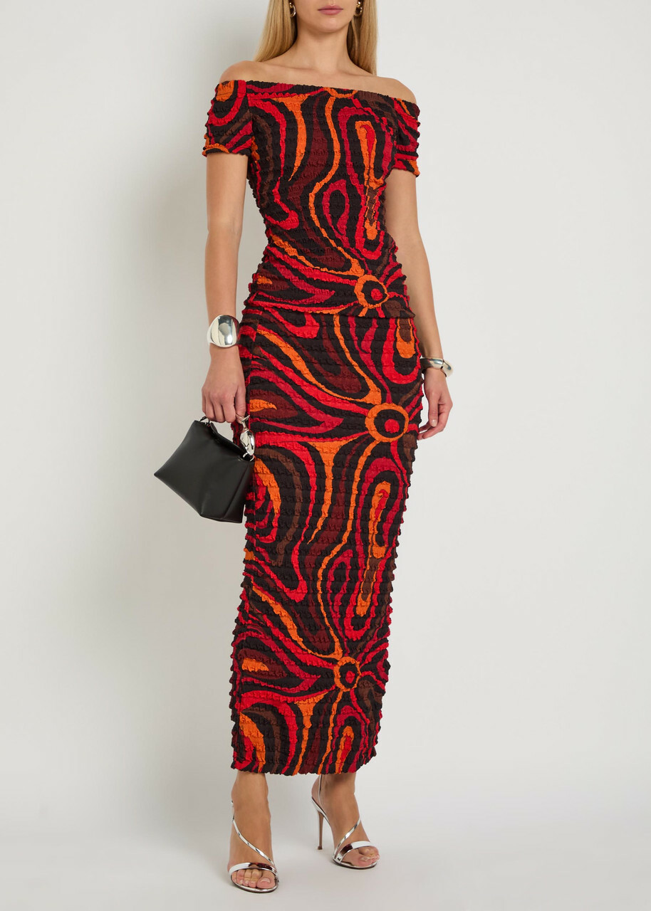 Pucci Printed Seersucker top Orange