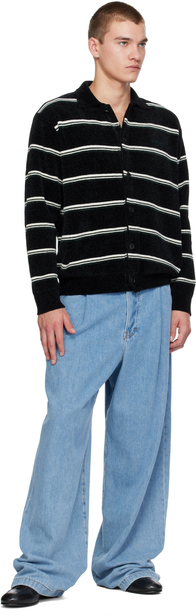 Solid Homme Black Knit Cardigan