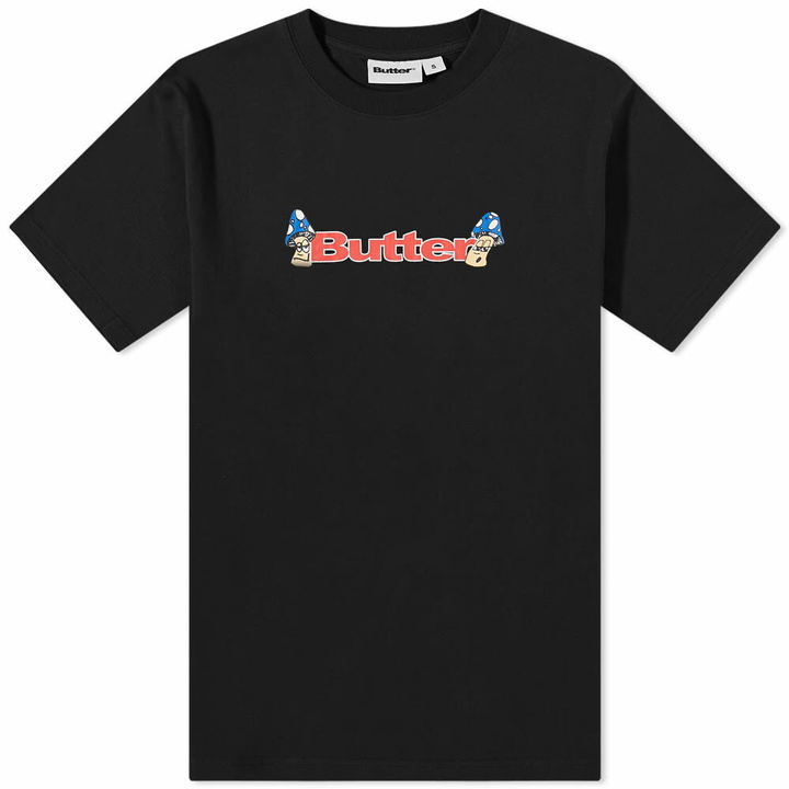 Photo: Butter Goods Men's Shrooms Logo T-Shirt in Black