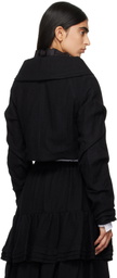 Noir Kei Ninomiya Black Open Collar Cropped Jacket