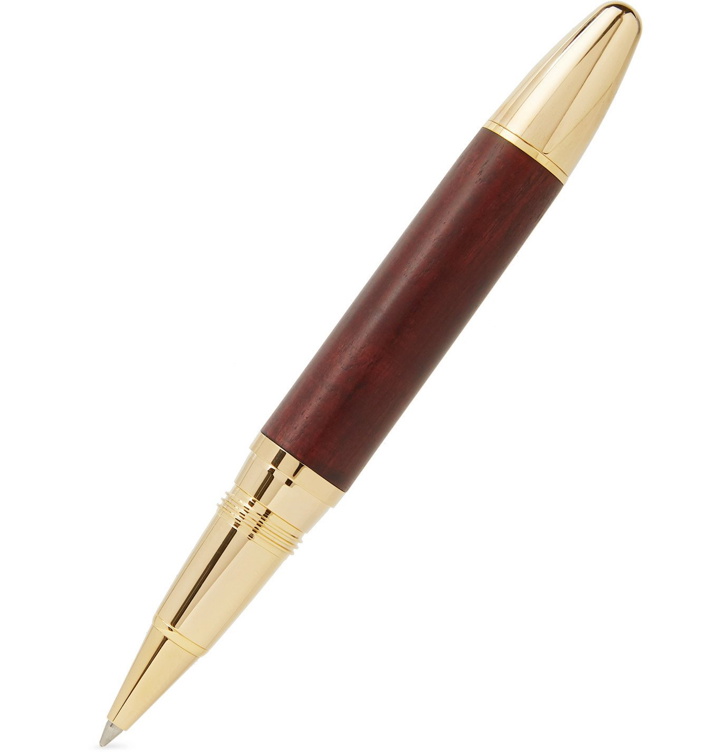 Photo: Montblanc - Meisterstück Le Petit Prince Solitaire LeGrand Wood and Gold-Tone Rollerball Pen - Burgundy
