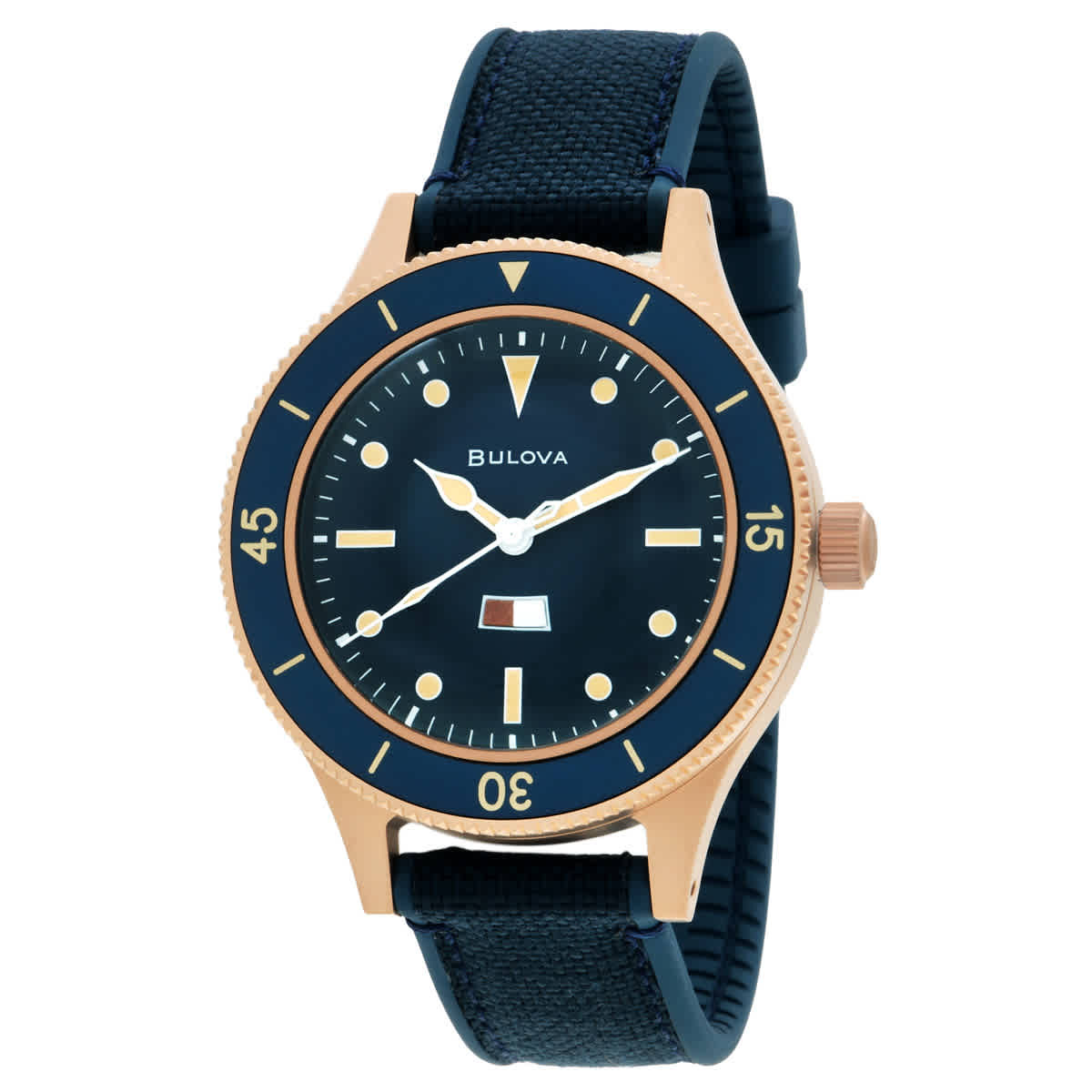 Bulova Mil Ships 150th Anniversary Special Edition Automatic Blue Dial Watch 98A325
