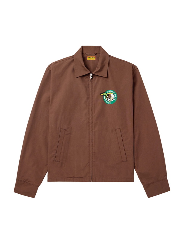 Photo: Human Made - Drizzler Logo-Print Canvas Jacket - Brown