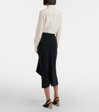 Givenchy Draped crêpe cady midi skirt
