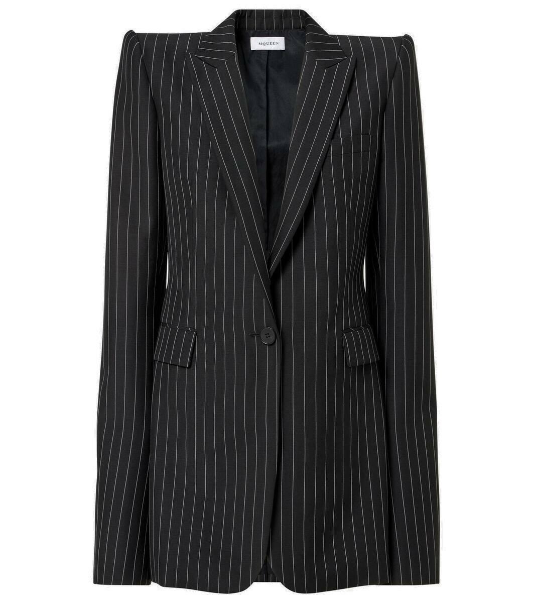 ALEXANDER MCQUEEN LOGO PINSTRIPE BLAZER