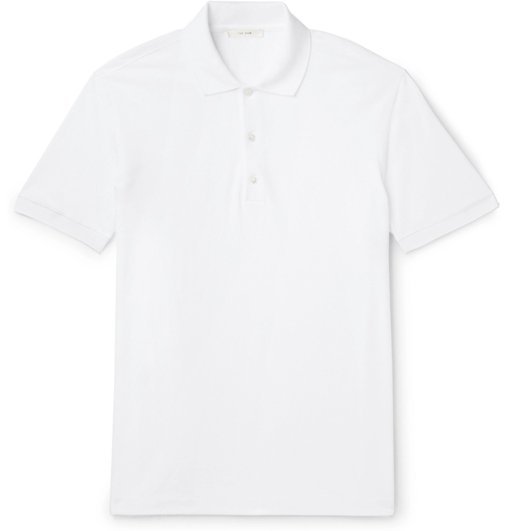 Photo: The Row - Nahor Cotton-Piqué Polo Shirt - White