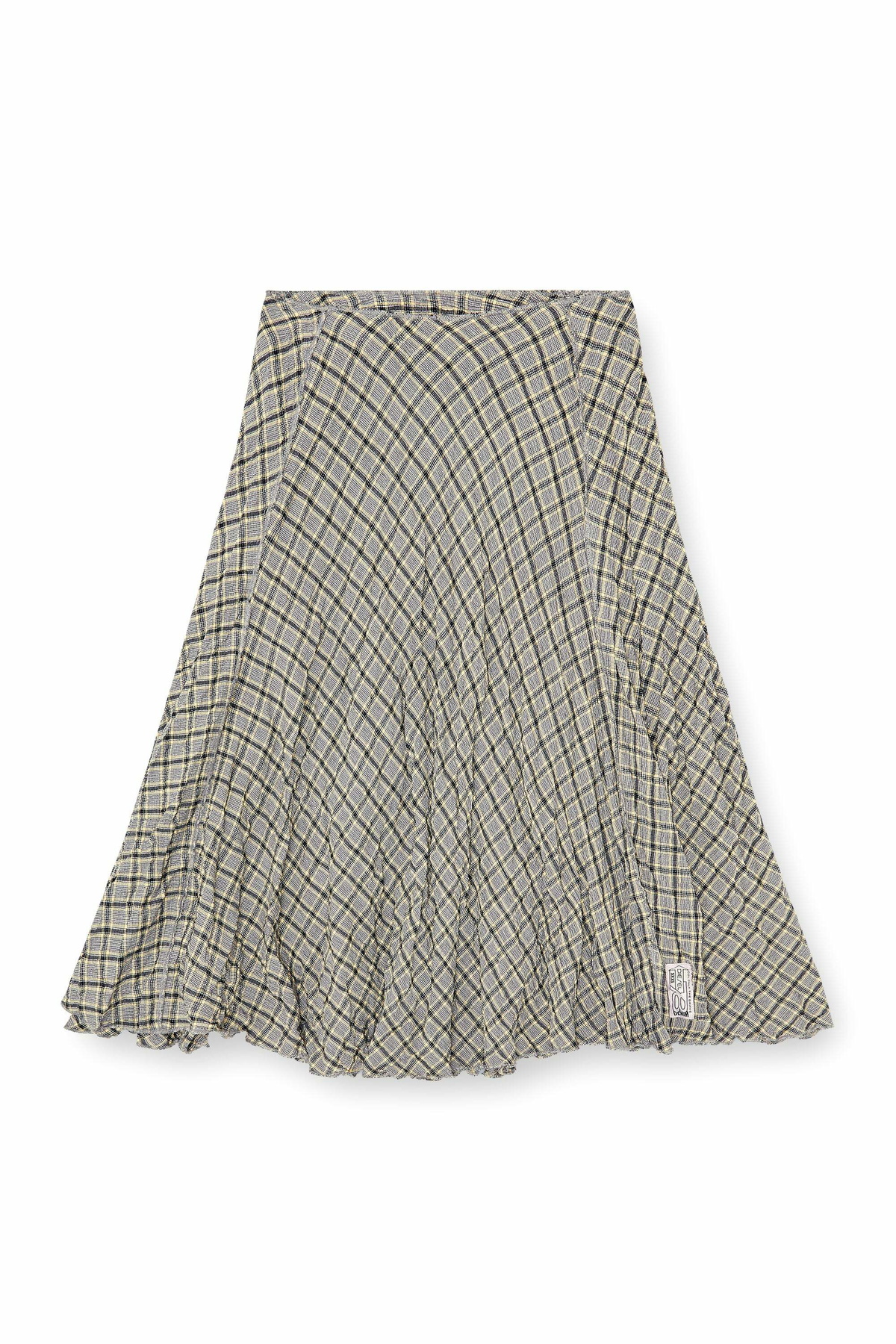 Diesel Midi skirt in seersucker-effect check - Skirts Womens in Grey