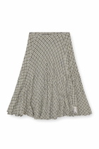 Diesel Midi skirt in seersucker-effect check - Skirts Womens in Grey