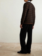 Valentino Garavani - Houndstooth Wool-Blend Cardigan - Brown