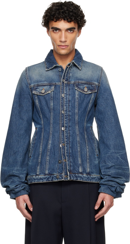 Photo: Jean Paul Gaultier Blue Oversized Sleeves Denim Jacket