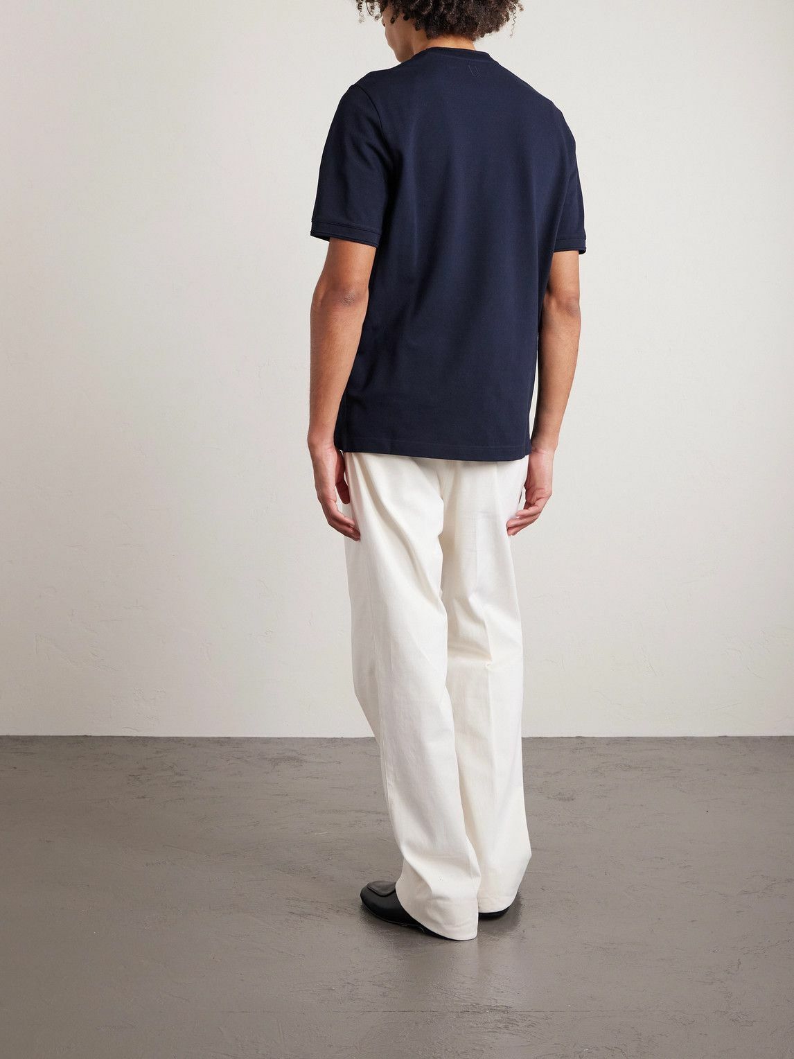 Canali - Cotton-Piqué T-Shirt - Blue