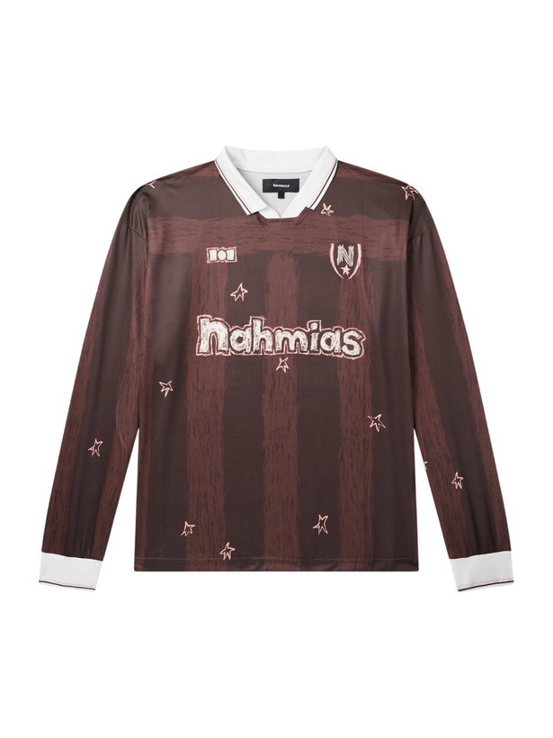 Photo: NAHMIAS - Scribble Printed Jersey T-Shirt - Brown