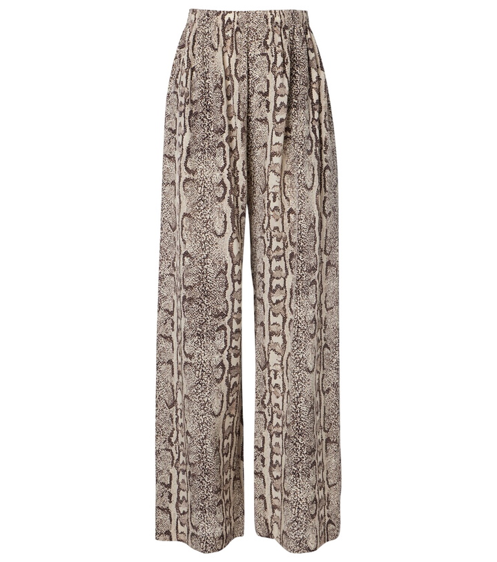 Photo: Balenciaga Snake-print silk palazzo pants