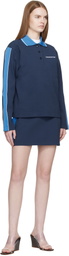Casablanca Navy Punto Miniskirt