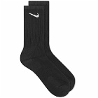 Nike Men's Cotton Cushion Crew Sock - 6 Pack in Black/White