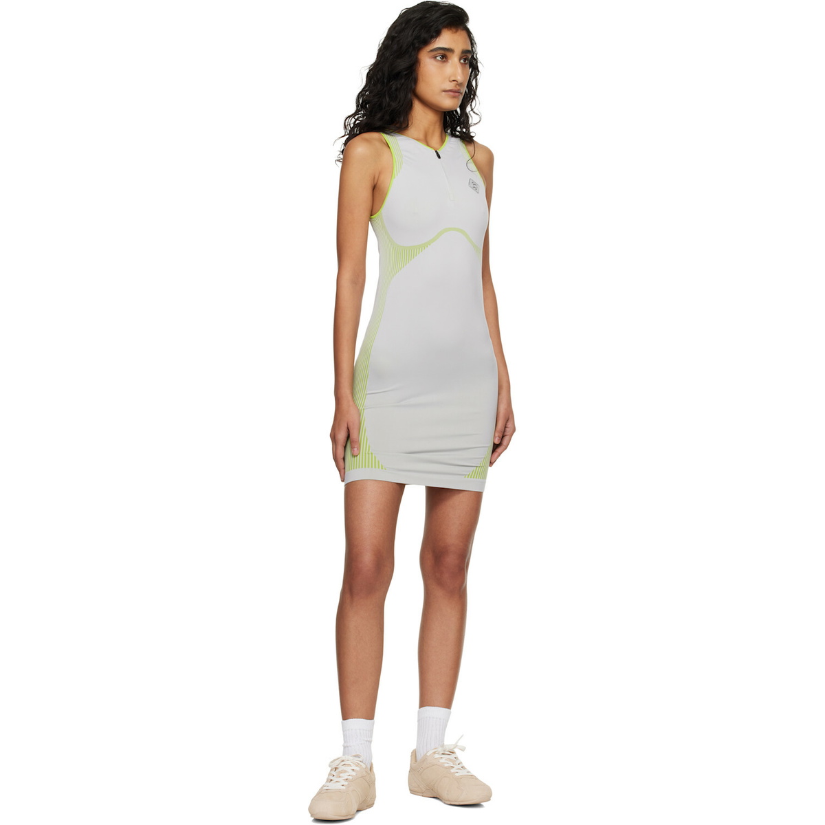 Casablanca Gray & Green Seamless Minidress