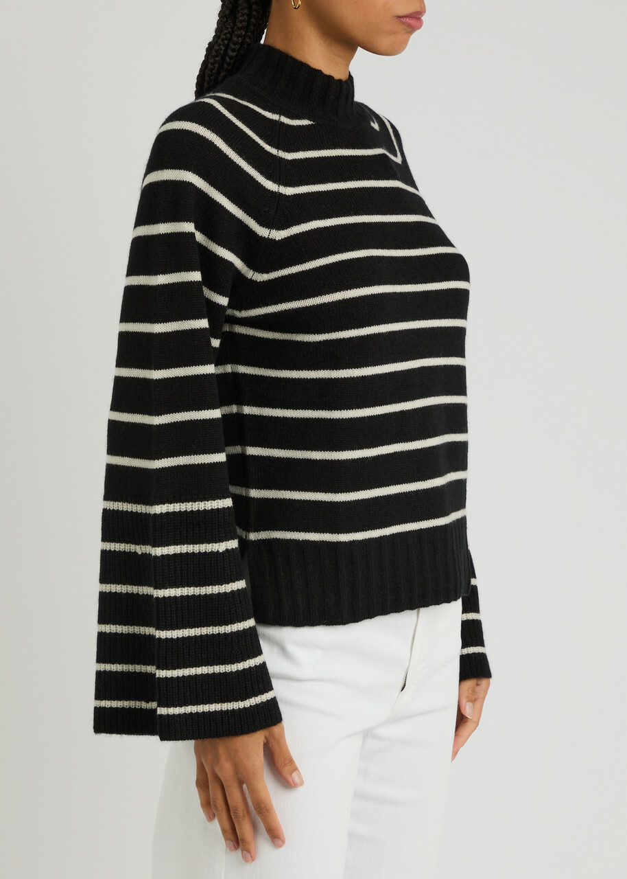 Paige Laurel Striped Cashmere Jumper Black And White