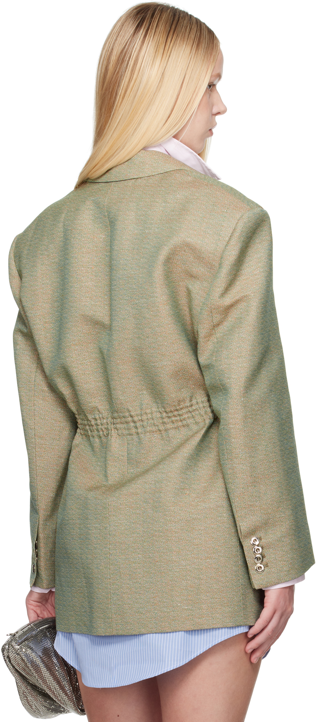 Rabanne Green Mottled Wool Blazer