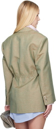 Rabanne Green Mottled Wool Blazer