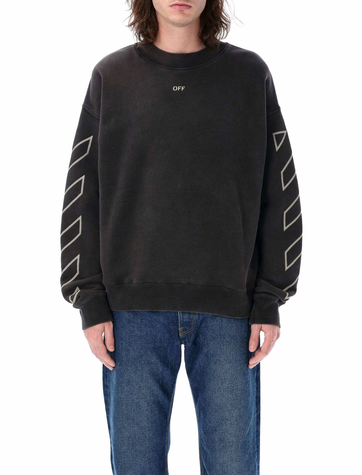 ★人気★【Off-White】LAUNDRY SCRIPT SKATE CREWNECK Off-White™ - Laundry Script Skate Crewneck Sweatshirt | HBX