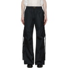 Palomo Spain Black Nylon Cargo Pants