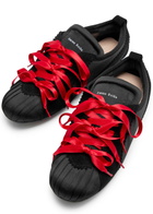 Simone Rocha Ballerina Grip Satin Sneakers Black Red
