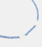 Roxanne First The True Blue Sky 9kt gold necklace with blue sapphires and moonstone