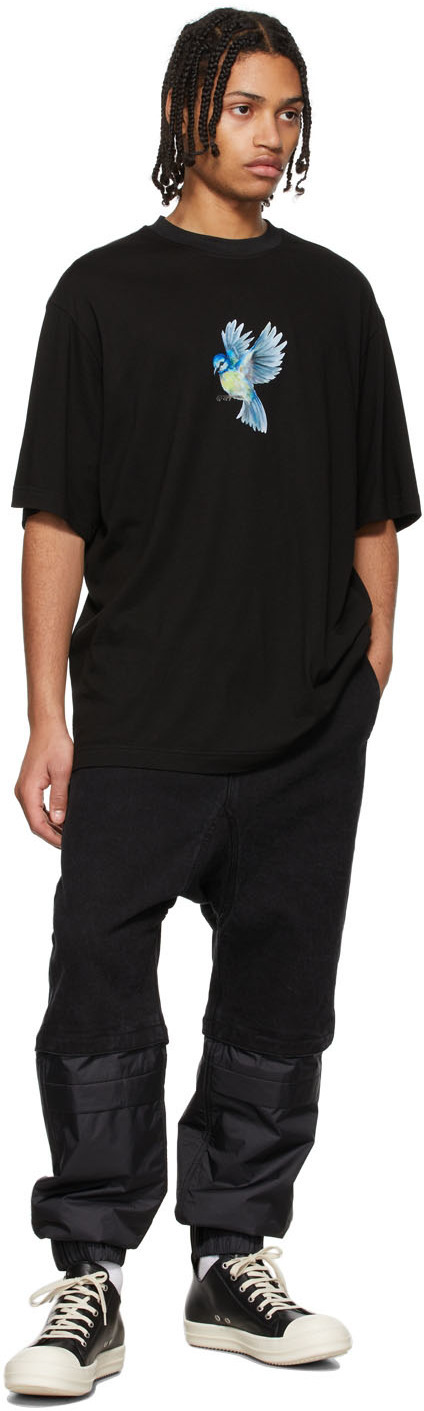 JERIH Black Flying Bluebird T-Shirt