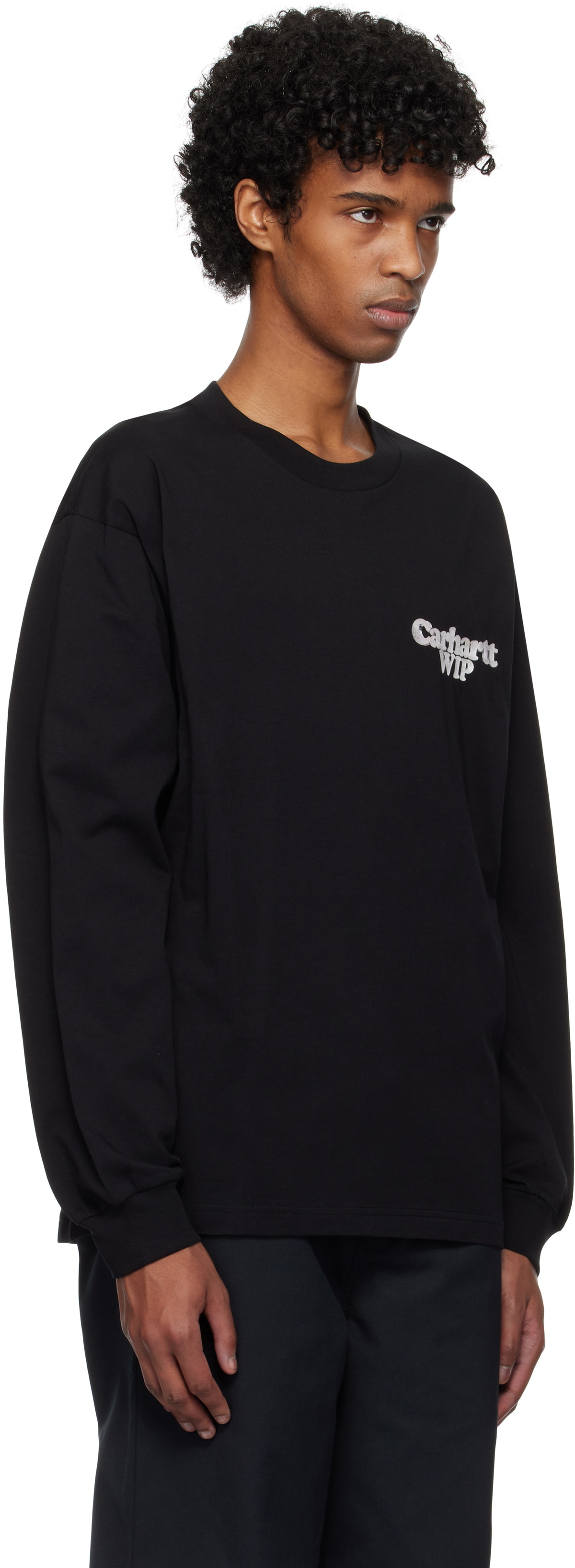 Carhartt Work In Progress Black Chain Link Long Sleeve T-shirt