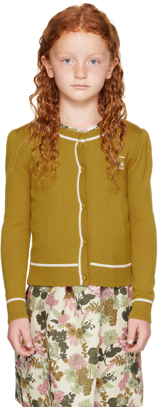 Bonpoint Cream Button Up Cardigan, 2 years