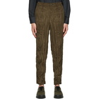 Issey Miyake Men Khaki Corduroy Twisted Trousers