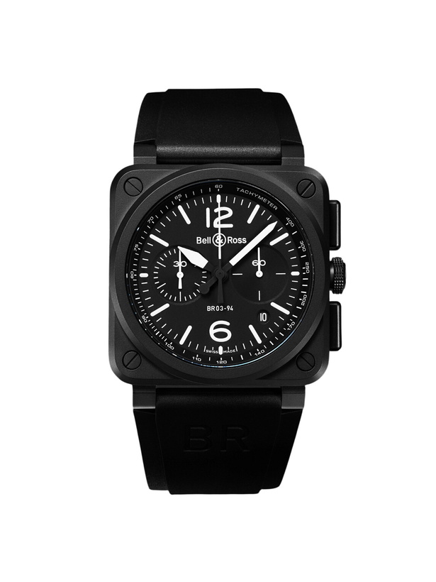 Photo: Bell & Ross - BR 03-94 Automatic Chronograph Ceramic Watch, Ref. BR0394-BL-CE