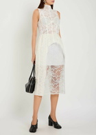 Acne Studios Embroidered Lace Midi Dress White