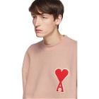 AMI Alexandre Mattiussi Pink Fleece AMI Heart Sweatshirt