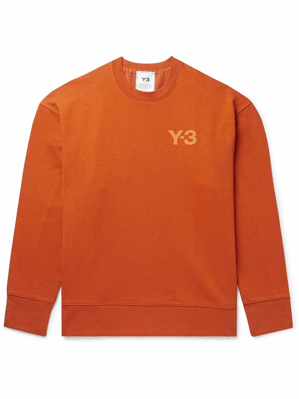 Photo: Y-3 - Logo-Print Cotton-Jersey Sweatshirt - Orange