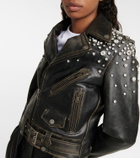 Golden Goose - Embellished leather biker jacket