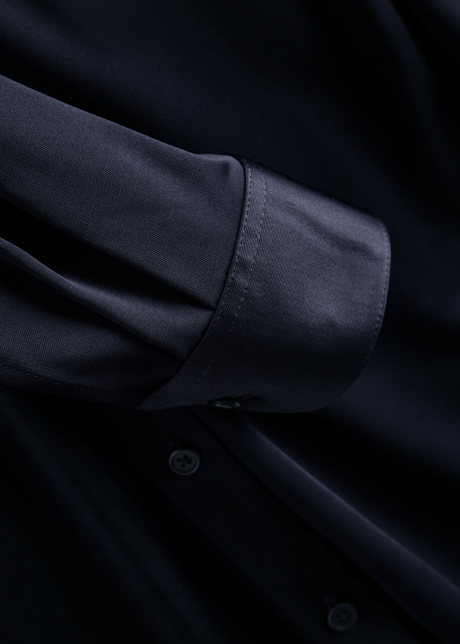 Helmut Lang Satin-jersey Shirt Navy