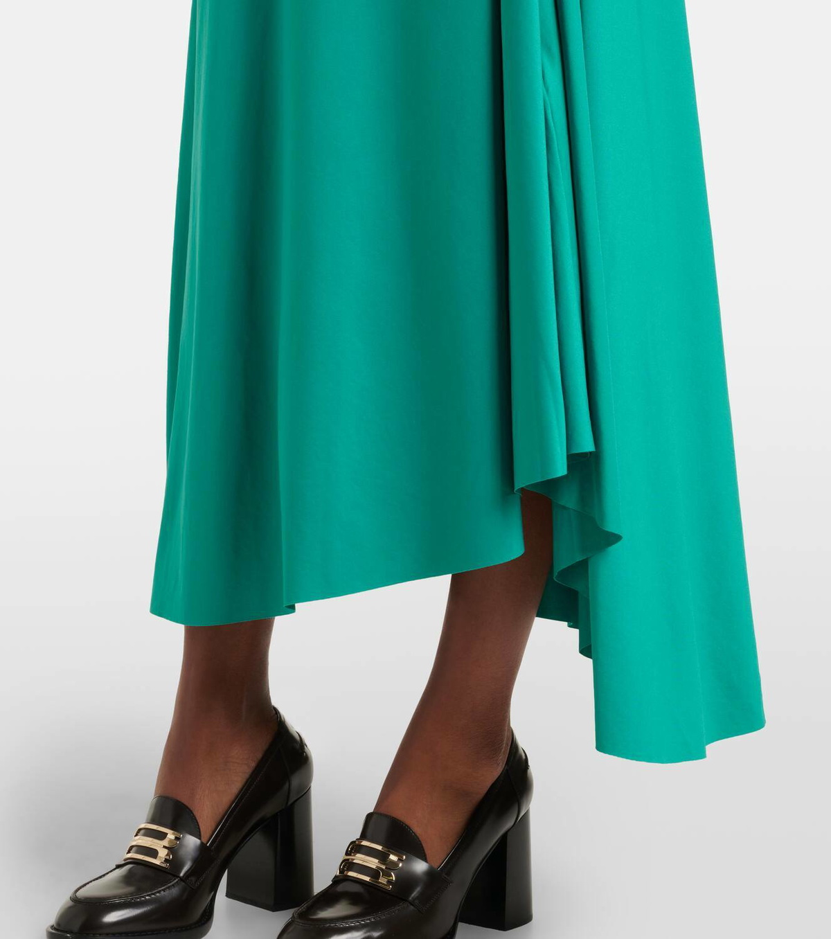 Victoria Beckham Asymmetric gathered jersey midi dress Victoria Beckham