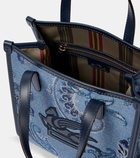 Etro Pegaso leather-trimmed shopper