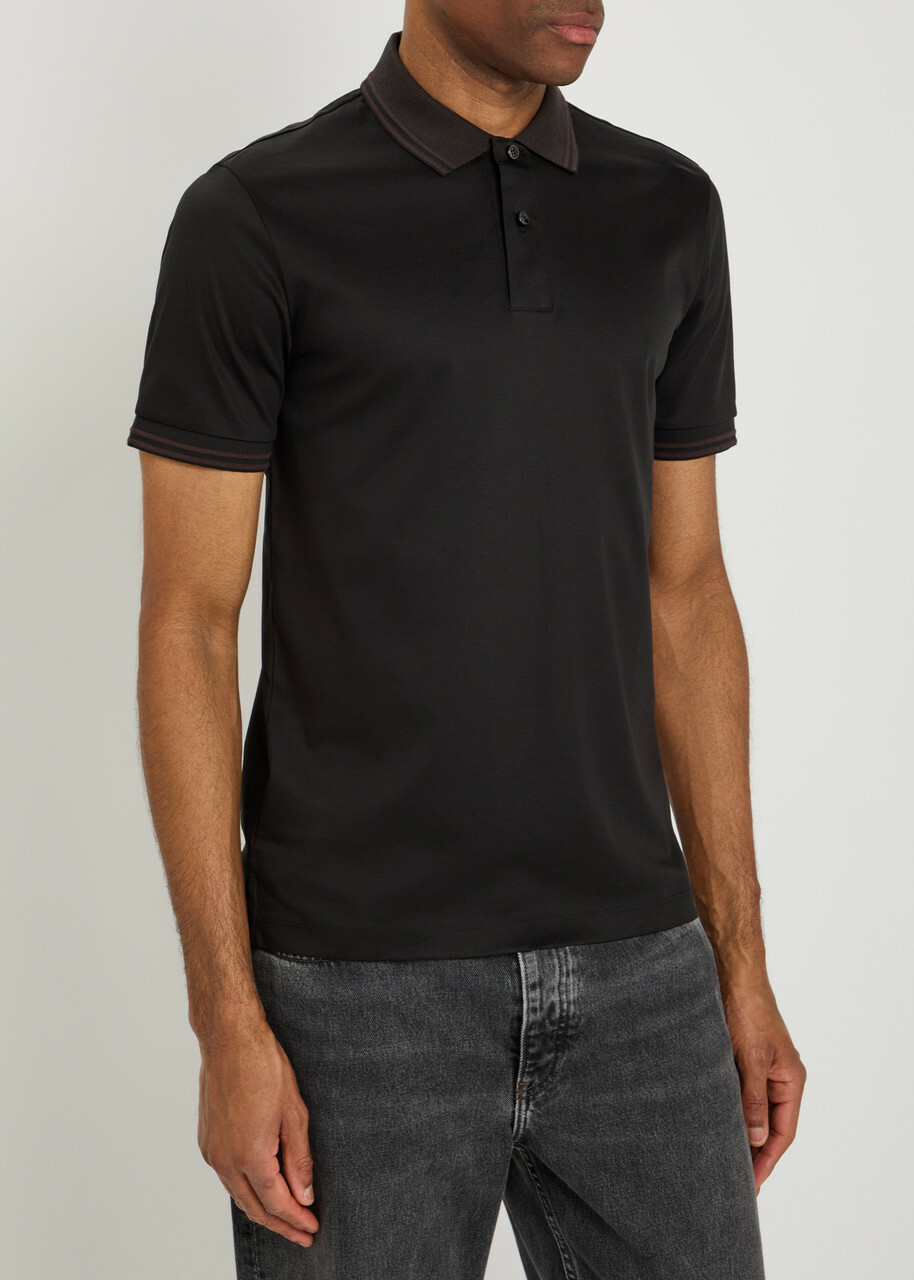 Boss Phillipson Striped Trims Polo Shirt Black