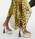 D'Accori Belle metallic leather platform sandals