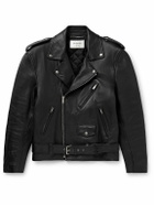SAINT LAURENT - Belted Leather Biker Jacket - Black
